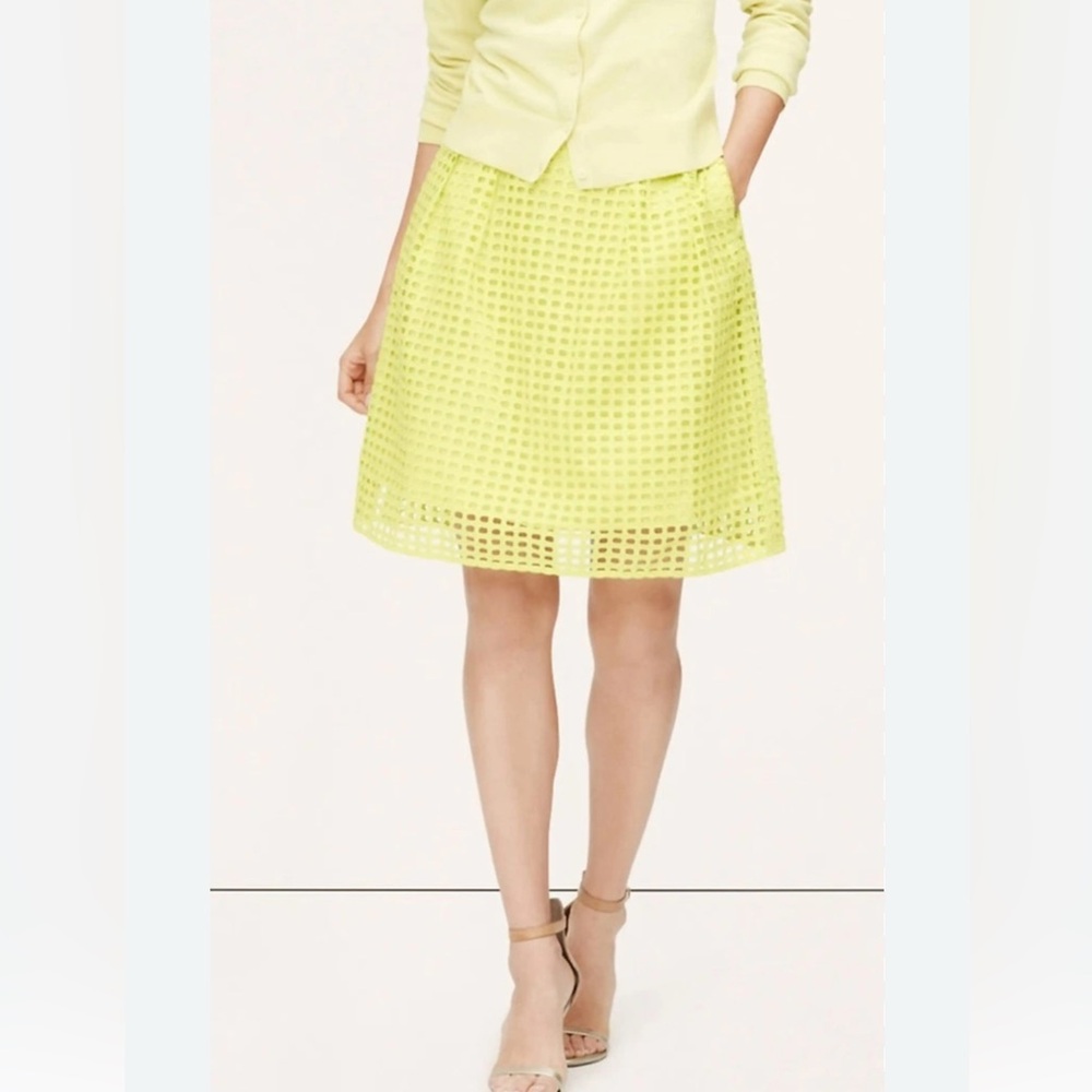 Loft Lemon A-Line Skirt